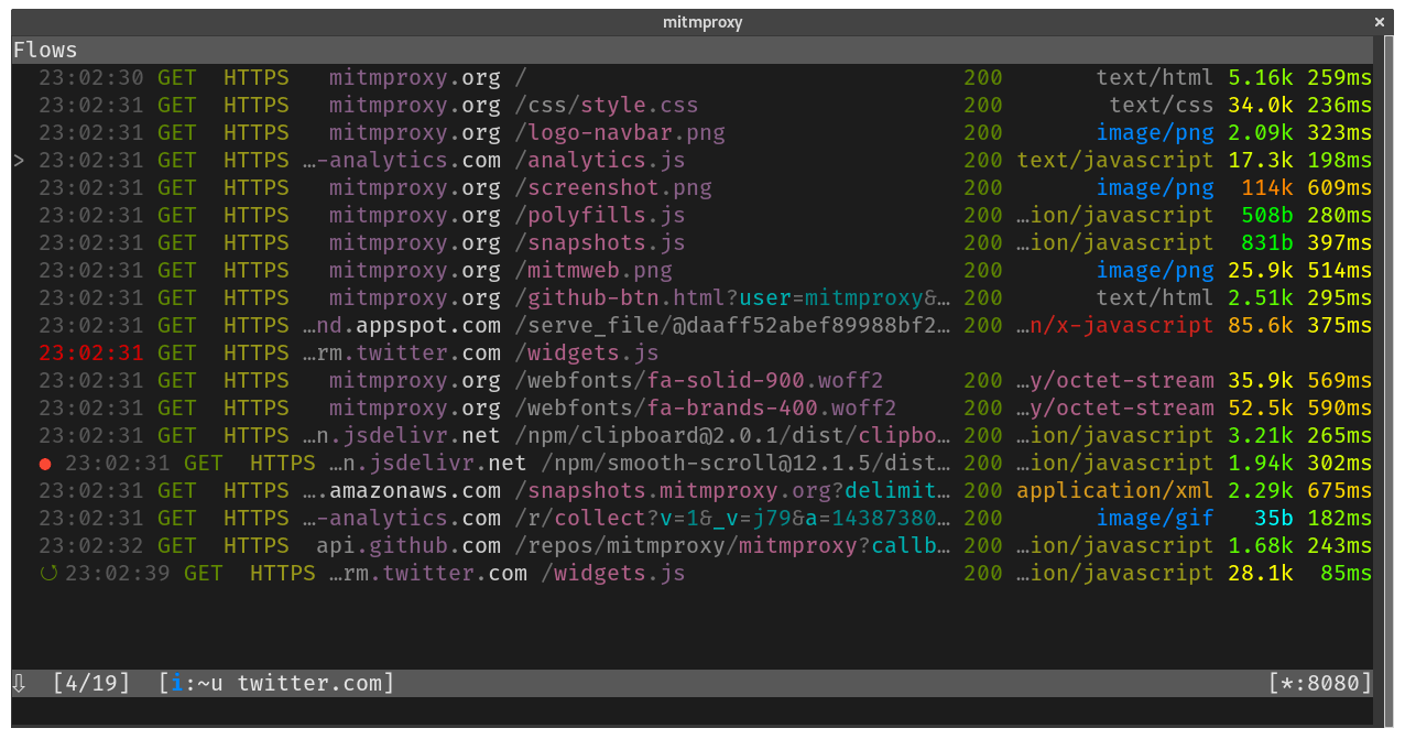 mitmproxy port